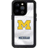 University of Michigan White Jersey iPhone 15 Pro Waterproof Case